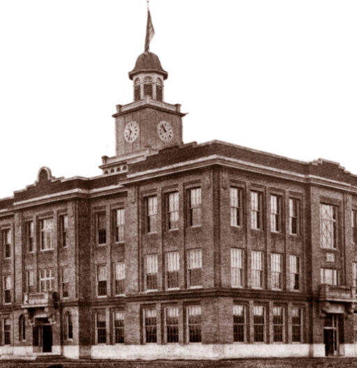 Vintage sepia toned photo of Renton High School