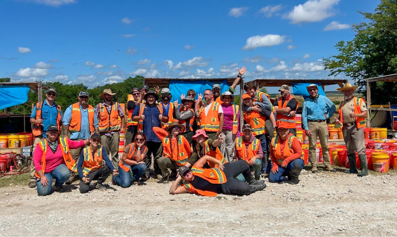 SWCA employees in a group photo during an archaeological project in north Texas.