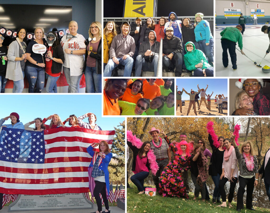 montage of many group photos