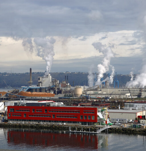 Commercial docking port for ships in Tacoma.