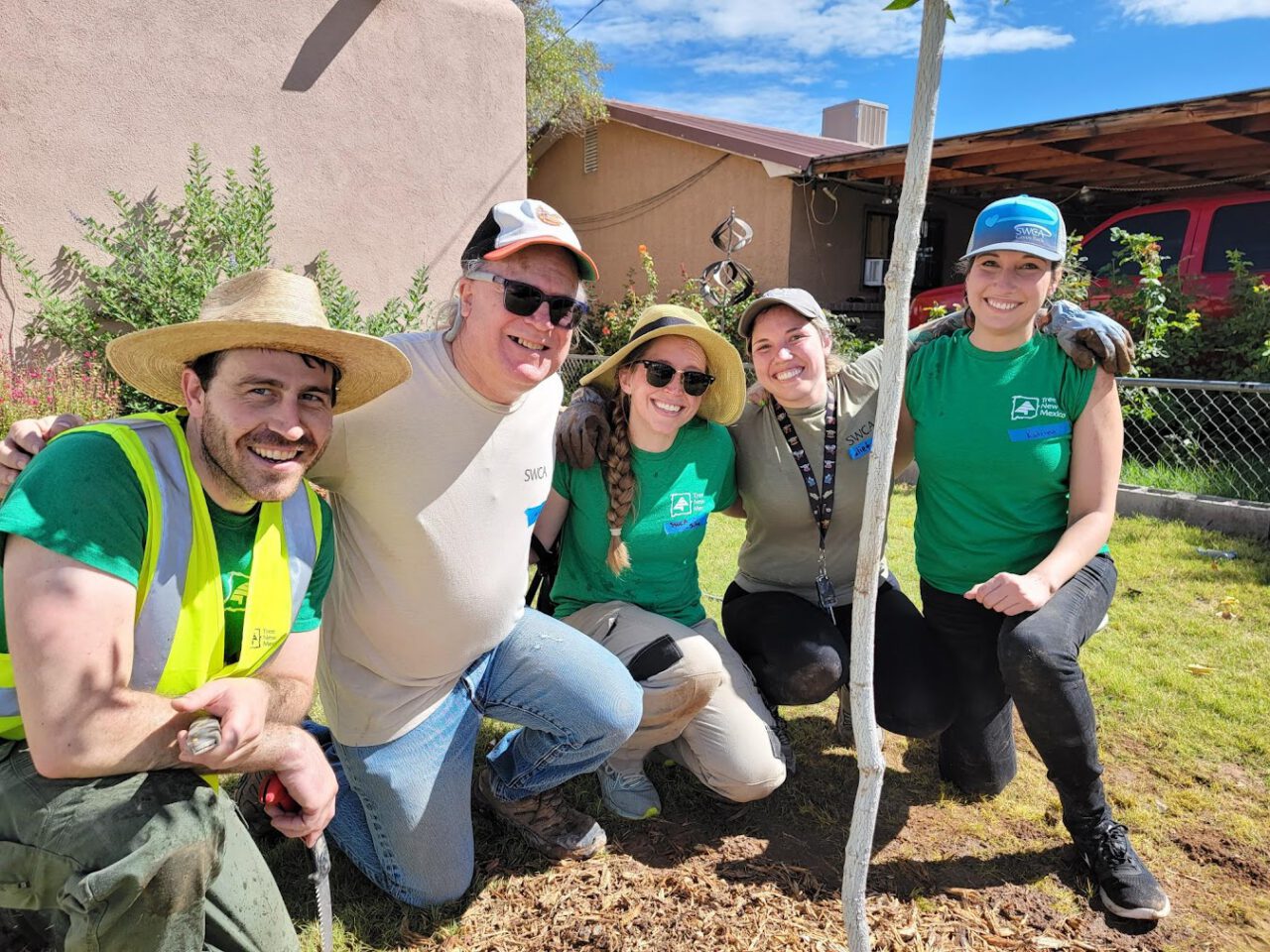SWCA employees pictured during an Albuquerque, New Mexico tree planting event.